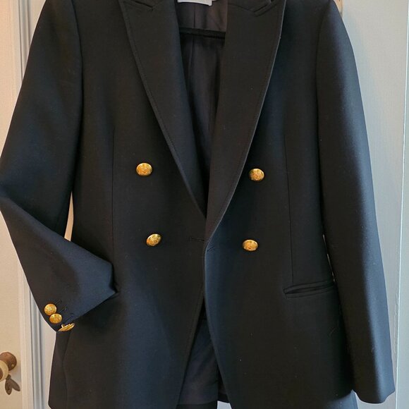 A.L.C. Sedgwick II Double Breasted Black Blazer Gold Buttons Size 0 (Old Money) - Picture 1 of 5